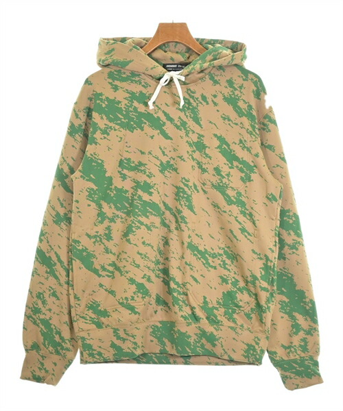 COMME des GARCONS HOMME DEUX コムデギャルソンオムドゥ パーカー メンズ L ベージュx緑(総柄) 【中古】【古着】