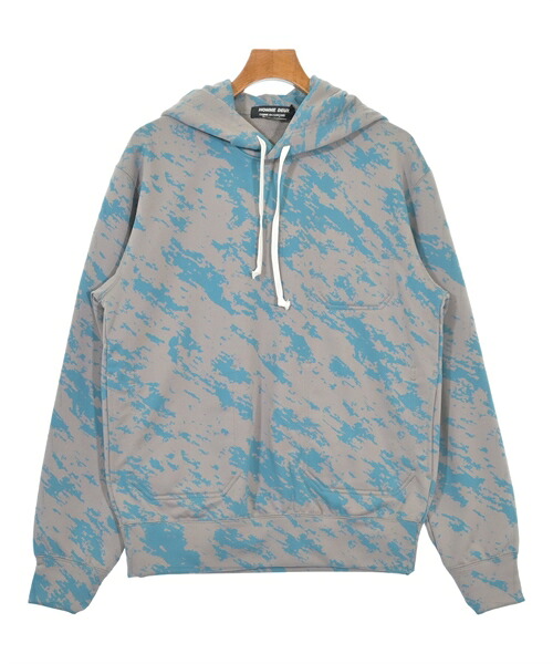 COMME des GARCONS HOMME DEUX コムデギャルソンオムドゥ パーカー メンズ M グレーx青(総柄) 【中古】【古着】