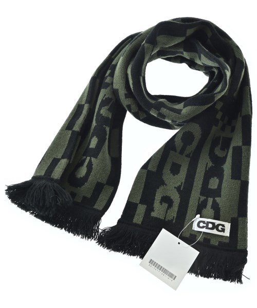 CDG シーディージーマフラー メンズ - 黒xカーキ(総柄)【中古】【古着】｜RAGTAG（ブランド古着のラグタグ）