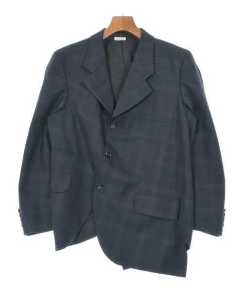 COMME des GARCONS HOMME DEUX コムデギャルソンオムドゥ テーラードジャケット メンズ S 紺x緑x青(チェック) 【中古】【古着】