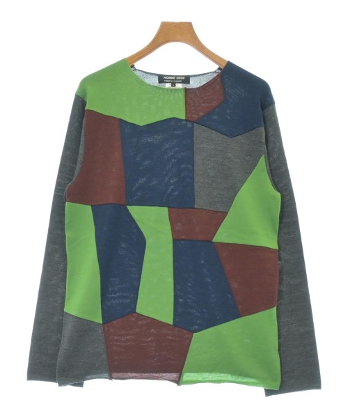 COMME des GARCONS HOMME DEUX コムデギャルソンオムドゥニット・セーター メンズ L 薄墨色x紺x黄緑等【中古】【古着】