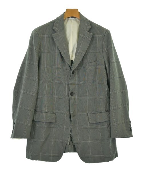 COMME des GARCONS HOMME DEUX コムデギャルソンオムドゥテーラードジャケット メンズ L 薄墨色系x白x茶(読み合わせる)【中古】【古着】
