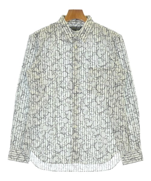 COMME des GARCONS HOMME DEUX コムデギャルソンオムドゥカジュアルシャツ メンズ S 白x黒x紺(総柄)【中古】【古着】