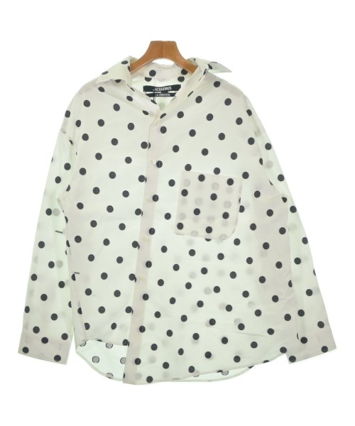 JACQUEMUS ジャックムス カジュアルシャツ メンズ 44(S位) 白x黒(ドット) 【中古】【古着】