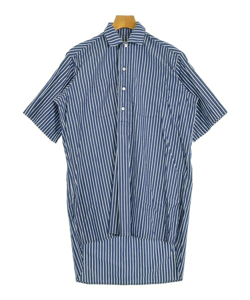 E.TAUTZ イートウツカジュアルシャツ メンズ -(XL位) 紺x白(縞模様)【中古】【古着】