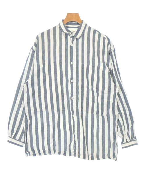E.TAUTZ イートウツ カジュアルシャツ メンズ S 紺xオフホワイト(ストライプ) 【中古】【古着】