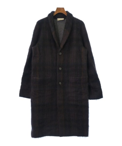 EDITIONS M.R エディションズ エムアールチェスターコート メンズ 44(S位) 黒x茶x紫(入り合わせる)【中古】【古着】