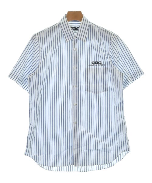 CDG シーディージー カジュアルシャツ メンズ S 白x青(総柄) 【中古】【古着】