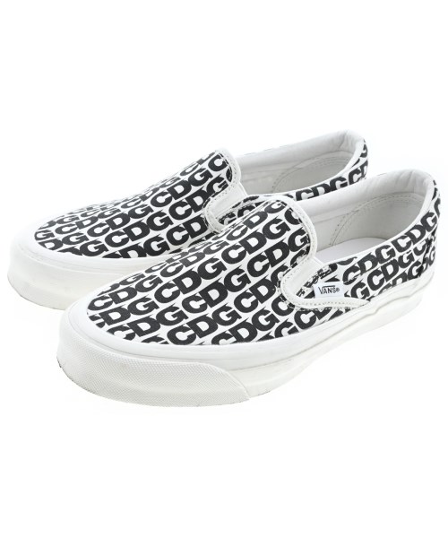 CDG シーディージースニーカー メンズ 25糎 白x黒(総柄)【中古】【古着】