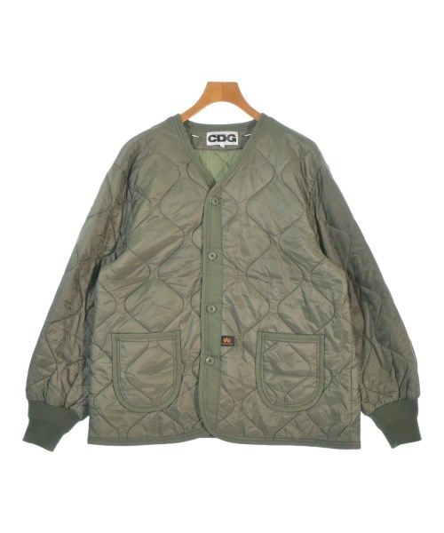 CDG シーディージー ダウンジャケット/ダウンベスト メンズ L カーキ 【中古】【古着】