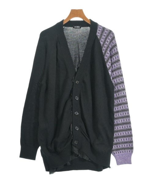 RAF SIMONS ラフシモンズカーディガン メンズ XS 黒x紫(ラメ)【中古】【古着】