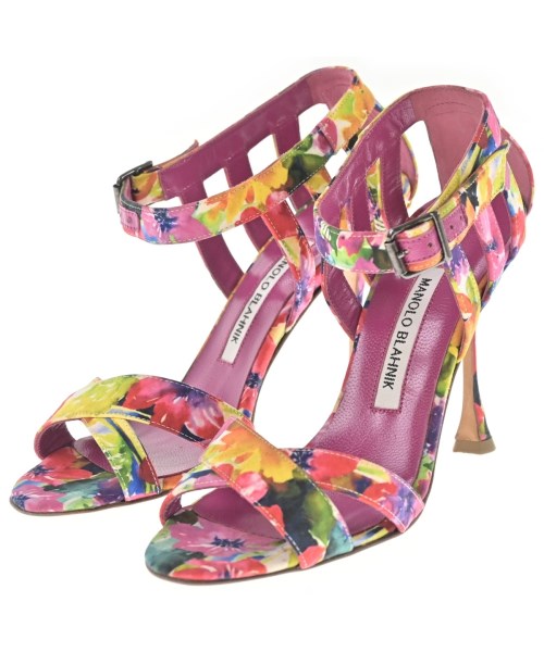 MANOLO BLAHNIK マノロ　ブラニク シューズ（その他） レディース EU36(22.5cm位) ピンクx黄x緑等(総柄) 【中古】【古着】
