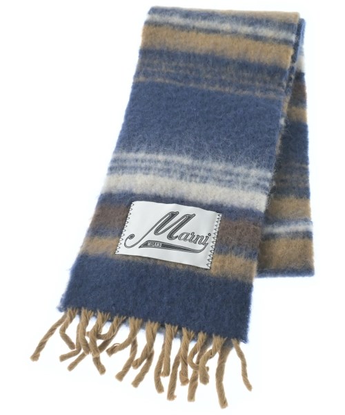 MARNI マルニ マフラー レディース - 紺x茶等(ボーダー) 【中古】【古着】 17,325円