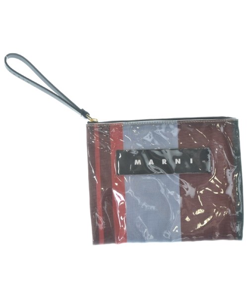 MARNI マルニ クラッチバッグ レディース - 茶x水色x赤等(総柄) 【中古】【古着】