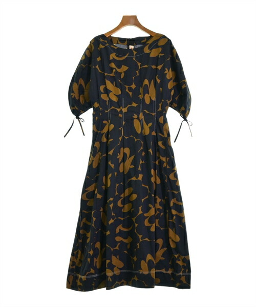 MARNI マルニ ワンピース レディース 34(XXS位) グレーx茶系(総柄) 【中古】【古着】
