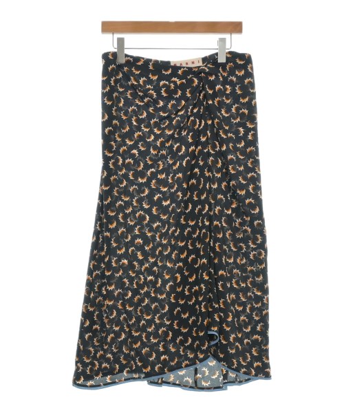 MARNI マルニロング・マキシ丈スカート レディース 40(M位) 黒xオレンジx白(総柄)【中古】【古着】｜RAGTAG（ブランド古着のラグタグ）
