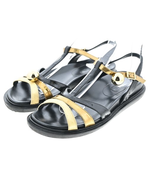 MARNI マルニサンダル レディース EU37(23.5cm位) 黒xゴールド【中古】【古着】