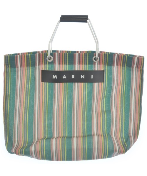 MARNI マルニ トートバッグ レディース - ピンクx青緑x黄(ストライプ) 【中古】【古着】