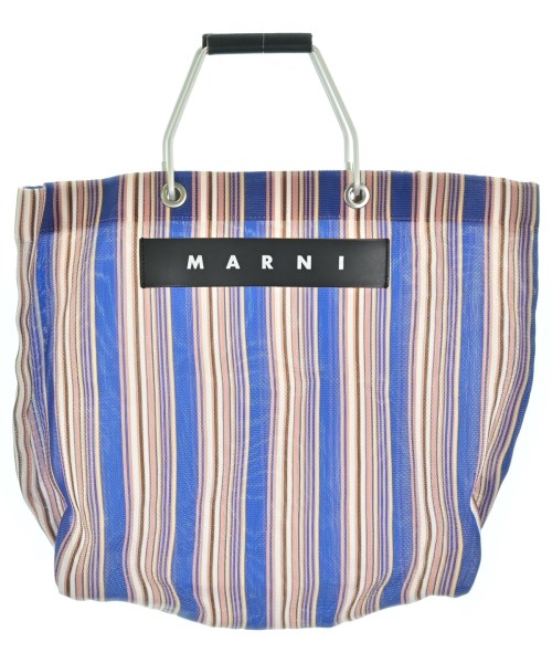 MARNI マルニ トートバッグ レディース - 青xピンクx白等(ストライプ) 【中古】【古着】