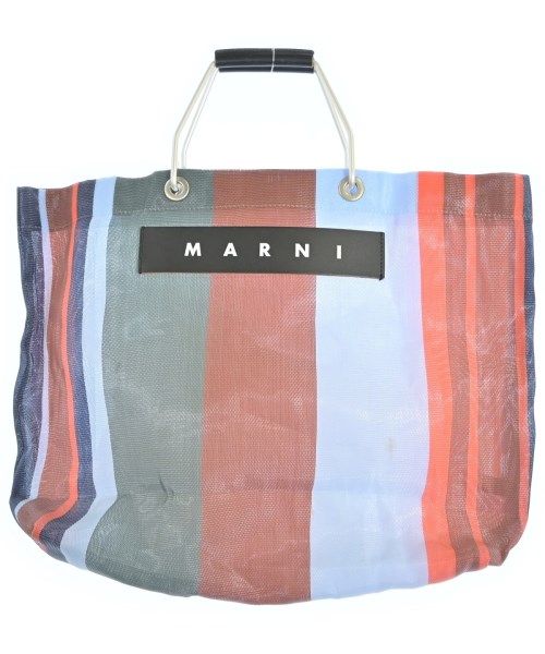 MARNI マルニ トートバッグ レディース - 茶x水色xオレンジ等(ストライプ) 【中古】【古着】