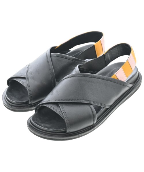 MARNI マルニサンダル レディース -(24.5cm位) 黒x黄xピンク【中古】【古着】