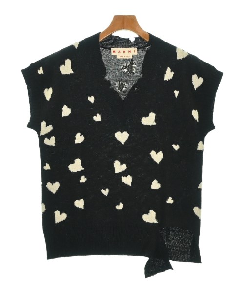 MARNI マルニより良い/ノースリーブ レディース 40(M位) 黒x白(ハート型柄)【中古】【古着】