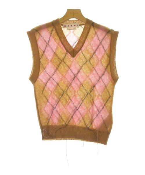 MARNI マルニベスト レディース 46(XL位) キャメルxピンクx茶(アーガイル)【中古】【古着】|RAGTAG(ブランド古着のラグタグ)