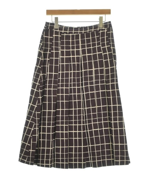 MARNI マルニ ロング・マキシ丈スカート レディース 40(M位) 茶x白(チェック) 【中古】【古着】