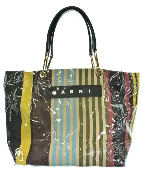 MARNI マルニ トートバッグ レディース - ベージュx水色xカーキ等(ストライプ) 【中古】【古着】
