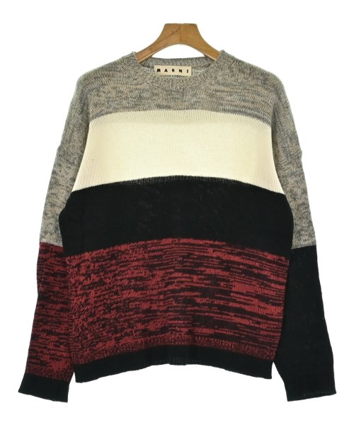 MARNI マルニ編み物・スウェーター メンズ 48(L位) 薄墨色系x紺x赤等【中古】【古着】 メンズファッション-ニット・セーター-トップス