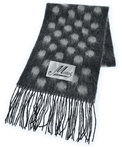 MARNI マルニ マフラー メンズ - 黒xグレー(ドット) 【中古】【古着】