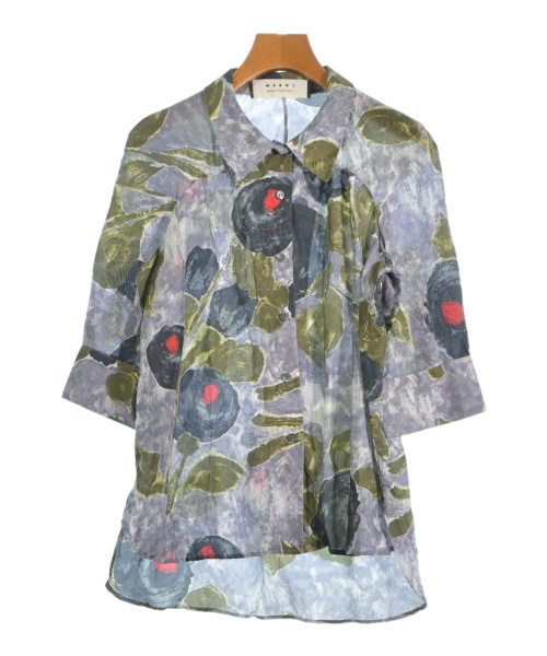 MARNI マルニ カジュアルシャツ レディース 42(M位) グレーx緑x紺等(総柄) 【中古】【古着】