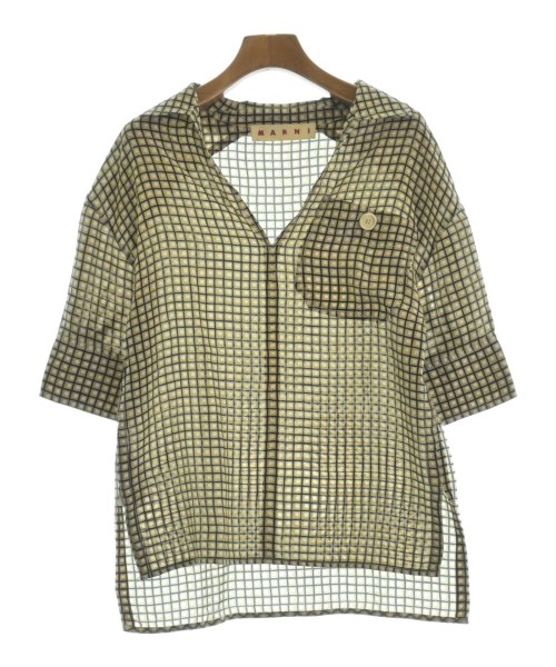 MARNI マルニ ブラウス レディース 38(S位) ベージュx黒x白(チェック) 【中古】【古着】