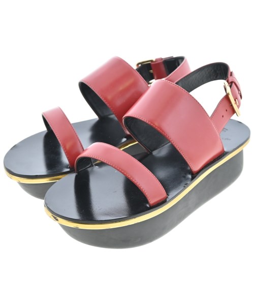 MARNI マルニ サンダル レディース -(24.5cm位) 赤x黒xゴールド 【中古】【古着】
