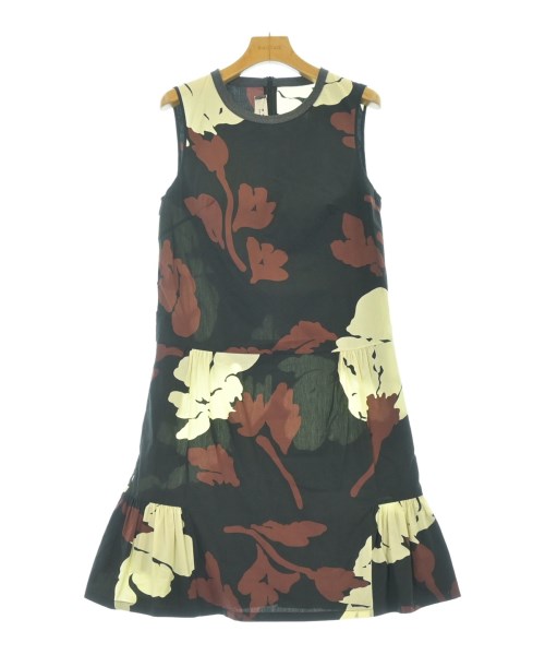 MARNI マルニ ワンピース レディース 40(M位) 黒x赤xクリーム系(総柄) 【中古】【古着】