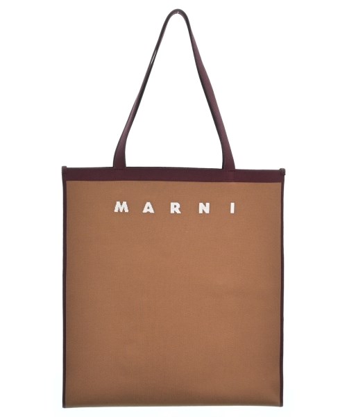 MARNI マルニトートバッグ メンズ - 茶xサクラ色x白【中古】【古着】