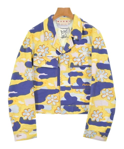 MARNI マルニデニムジャケット レディース 40(M位) 黄x紺x白等(総柄)【中古】【古着】