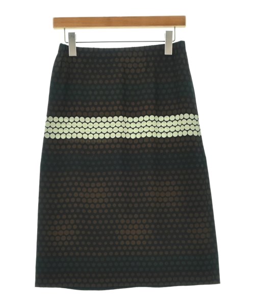 MARNI マルニひざ丈スコート レディース 40(M位) 茶x黒x 緑等(点点)【中古】【古着】