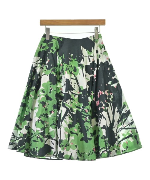 MARNI マルニひざ丈スコート レディース 38(S位) 緑x白xサクラ色(総柄)【中古】【古着】