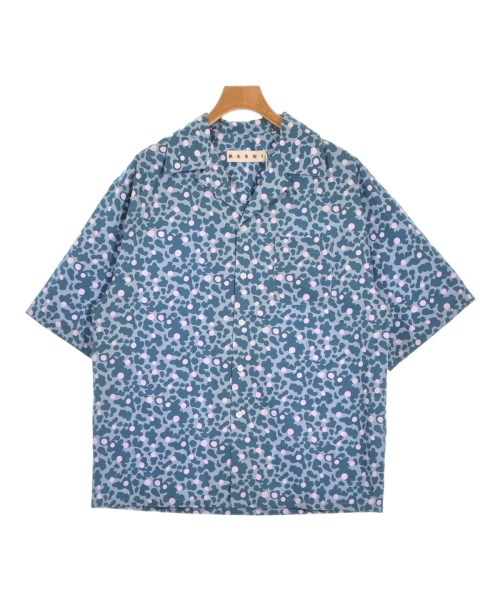 MARNI マルニカジュアルシャツ メンズ 48(L位) 青系xサクラ色(総柄)【中古】【古着】