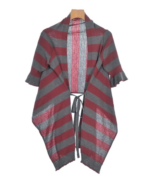 MOSCHINO CHEAP AND CHIC モスキーノ　チープアンドシック カーディガン レディース 42(M位) グレーx赤(ボーダー) 【中古】【古着】