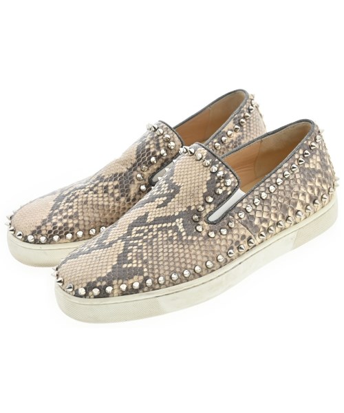 Christian Louboutin クリスチャンルブタンスニーカー メンズ EU40(25糎位) ベージュx薄墨色(パイソン)【中古】【古着】