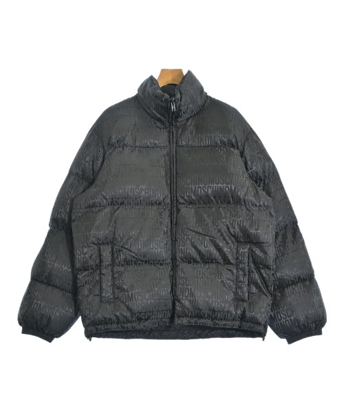 MOSCHINO モスキーノ ダウンジャケット/ダウンベスト メンズ 52(XXL位) 黒(総柄) 【中古】【古着】