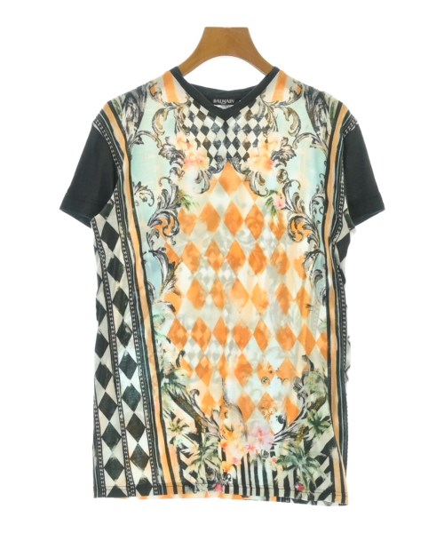 BALMAIN バルマンプルオーバー・カットソー レディース 36(XS位) 白x黒xオレンジ色等(総柄)【中古】【古着】