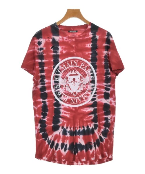 BALMAIN バルマンティーシャツ・カットソー メンズ S 赤(総柄)【中古】【古着】