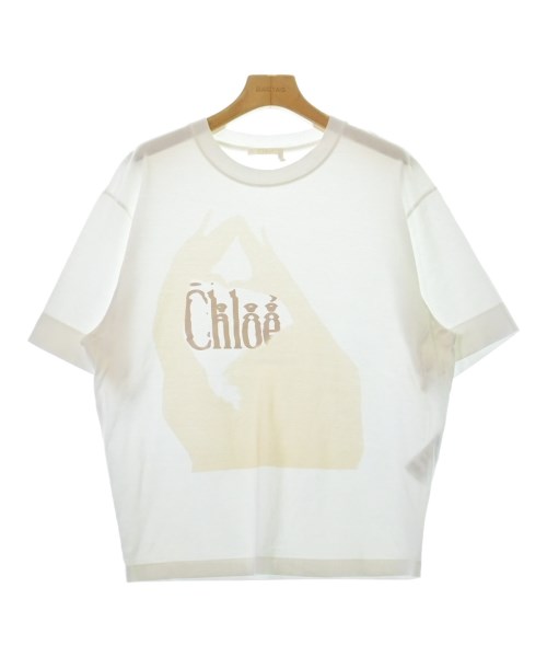 レア　1点のみ　クロエ　ロゴTシャツ　ホワイト　新品　XS 関税送料込み☆Chloe クロエ ロゴ オーガニックコットン Tシャツ
