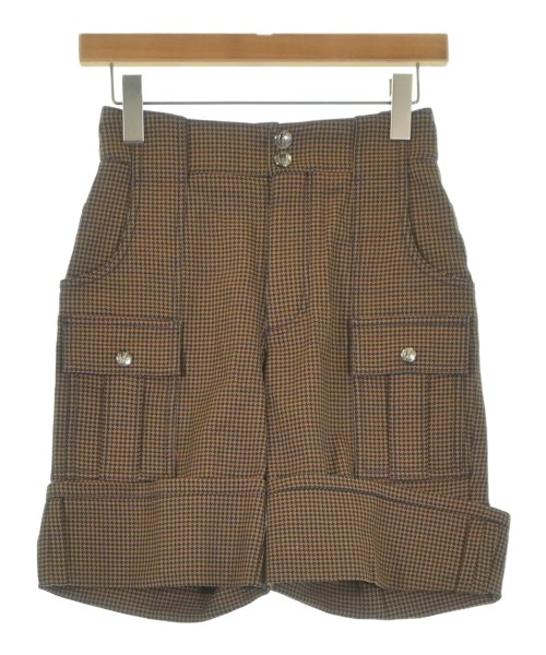 Chloe クロエショートパンツ レディース 34(XXS位) オレンジ色x黒等(チドリ透かし彫り)【中古】【古着】 パンツ-レディースファッション-ボトムス