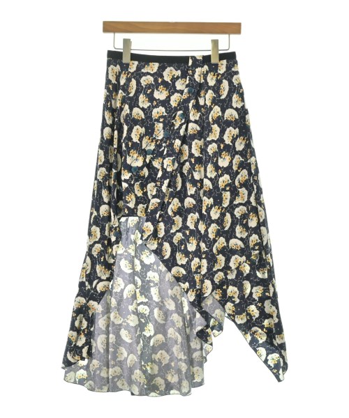 Chloe クロエ ひざ丈スカート レディース 36(XS位) 紺x白系x黄(総柄) 【中古】【古着】