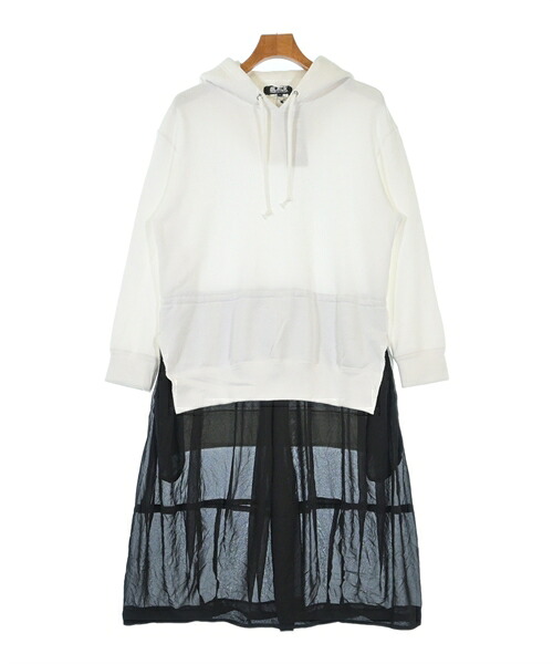BLACK COMME des GARCONS ブラックコムデギャルソンパーカー メンズ XS 白x黒【中古】【古着】