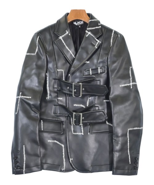 BLACK COMME des GARCONS ブラックコムデギャルソン テーラードジャケット メンズ S 黒x白(総柄) 【中古】【古着】